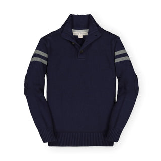 Mock Neck Button Placket Sweater - Hope & Henry Boy