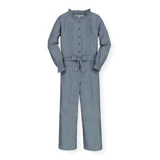 Pintucked Button Front Jumpsuit - Hope & Henry Girl