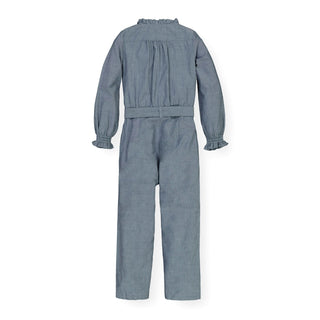 Pintucked Button Front Jumpsuit - Hope & Henry Girl