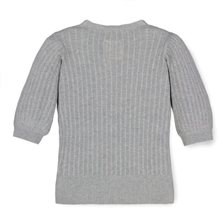 Puff Sleeve Button Front Sweater - Hope & Henry Women