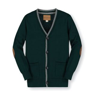 Tipped Cardigan with Elbow Patches - Hope & Henry Boy