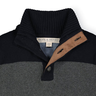 Hope & Henry Boys' Zip-up Textured Sweater (light Blue Heather