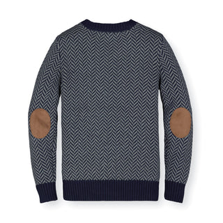 Crewneck Pullover Sweater with Elbow Patches - Hope & Henry Boy