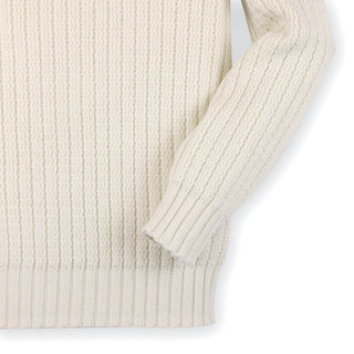 Crew Neck Pullover Sweater with Suede Detail - Hope & Henry Boy