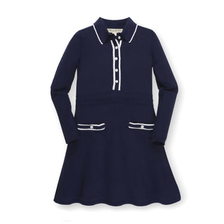 Tipped Button Front Sweater Dress - Hope & Henry Girl