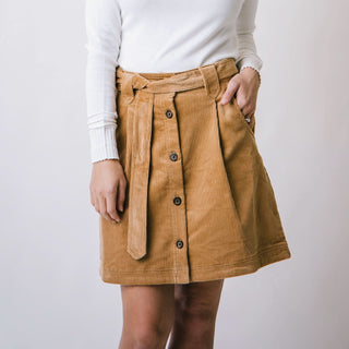 Corduroy Button Front Skirt - Hope & Henry Women