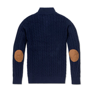 Mock Neck Sweater with Elbow Patches - Hope & Henry Men