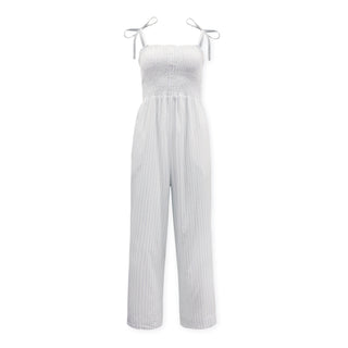 Smocked Button Front Jumpsuit - Hope & Henry Women