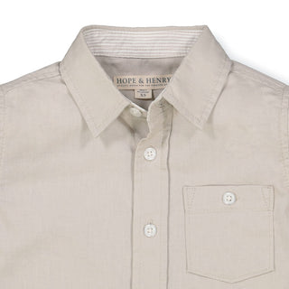 Linen Short Sleeve Button Down Shirt - Hope & Henry Boy