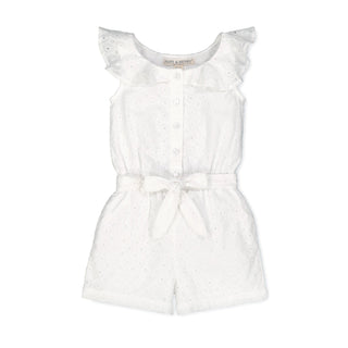 Ruffle Collar Button Front Romper - Hope & Henry Girl