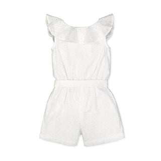 Ruffle Collar Button Front Romper - Hope & Henry Girl