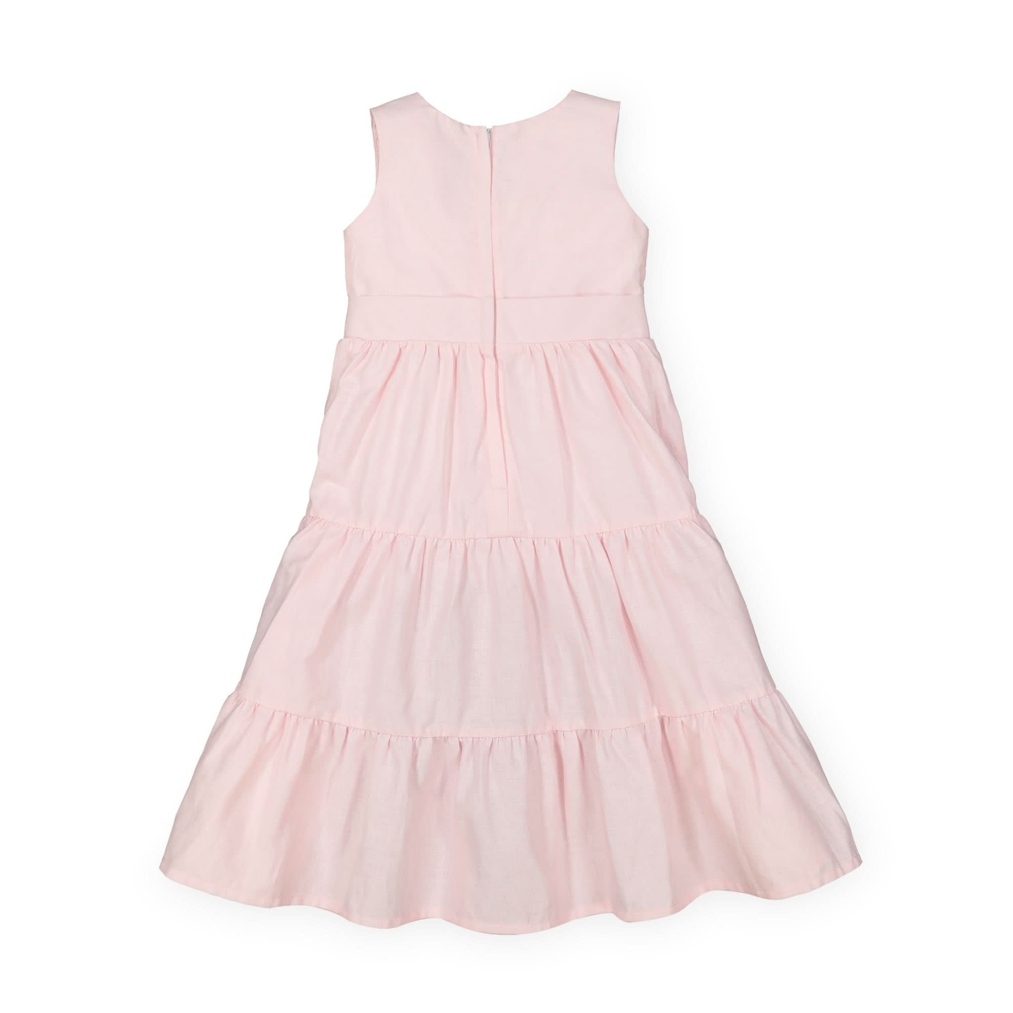 Mommy & Me - Linen Tiered Maxi Dresses in Pale Pink Hope & Henry Mommy & Me - Linen Tiered Maxi Dresses in Pale Pink Hope & Henry