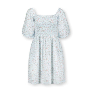 Smocked Bubble Sleeve Dress - Hope & Henry Women