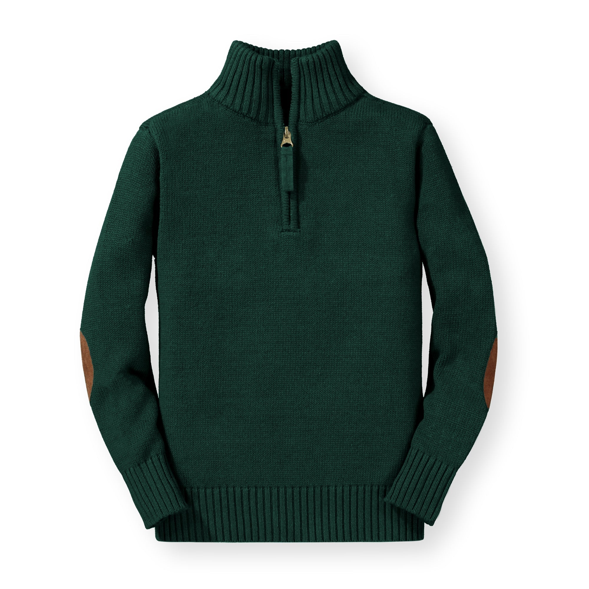 Roll neck with elbow patches from Merino wool - GREEN ROSE