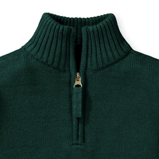 Half Zip Pullover Sweater with Elbow Patches