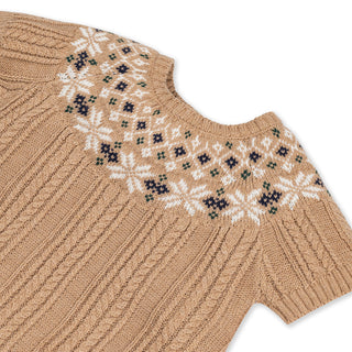 Fair Isle Cable Sweater Dress