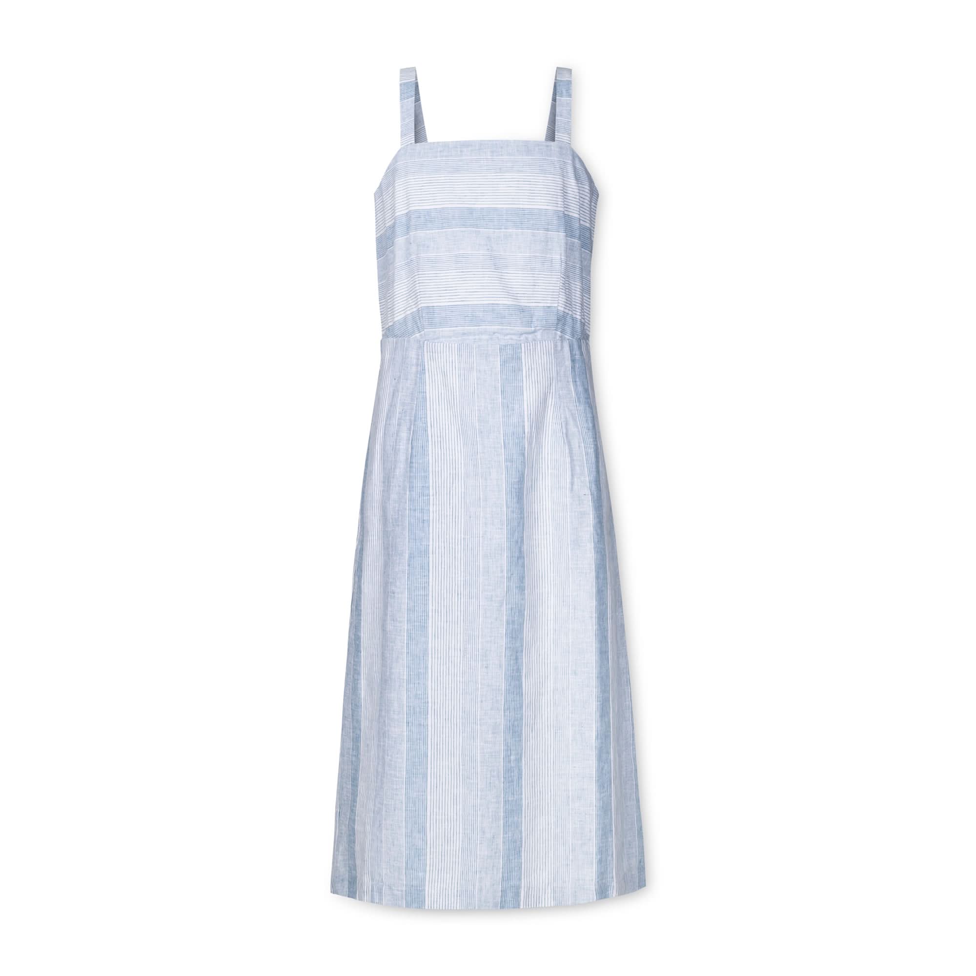 Linen Sheath Dress 10 / Blue Ombre Stripe Linen Linen Sheath Dress 10 / Blue Ombre Stripe Linen