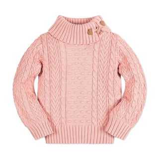 Split Neck Bobble Organic Sweater - Hope & Henry Girl