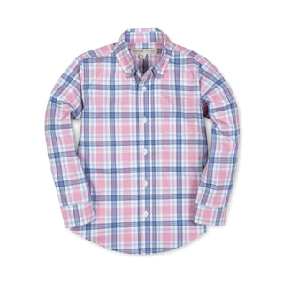 Stretch Poplin Button Down Shirt - Hope & Henry Boy