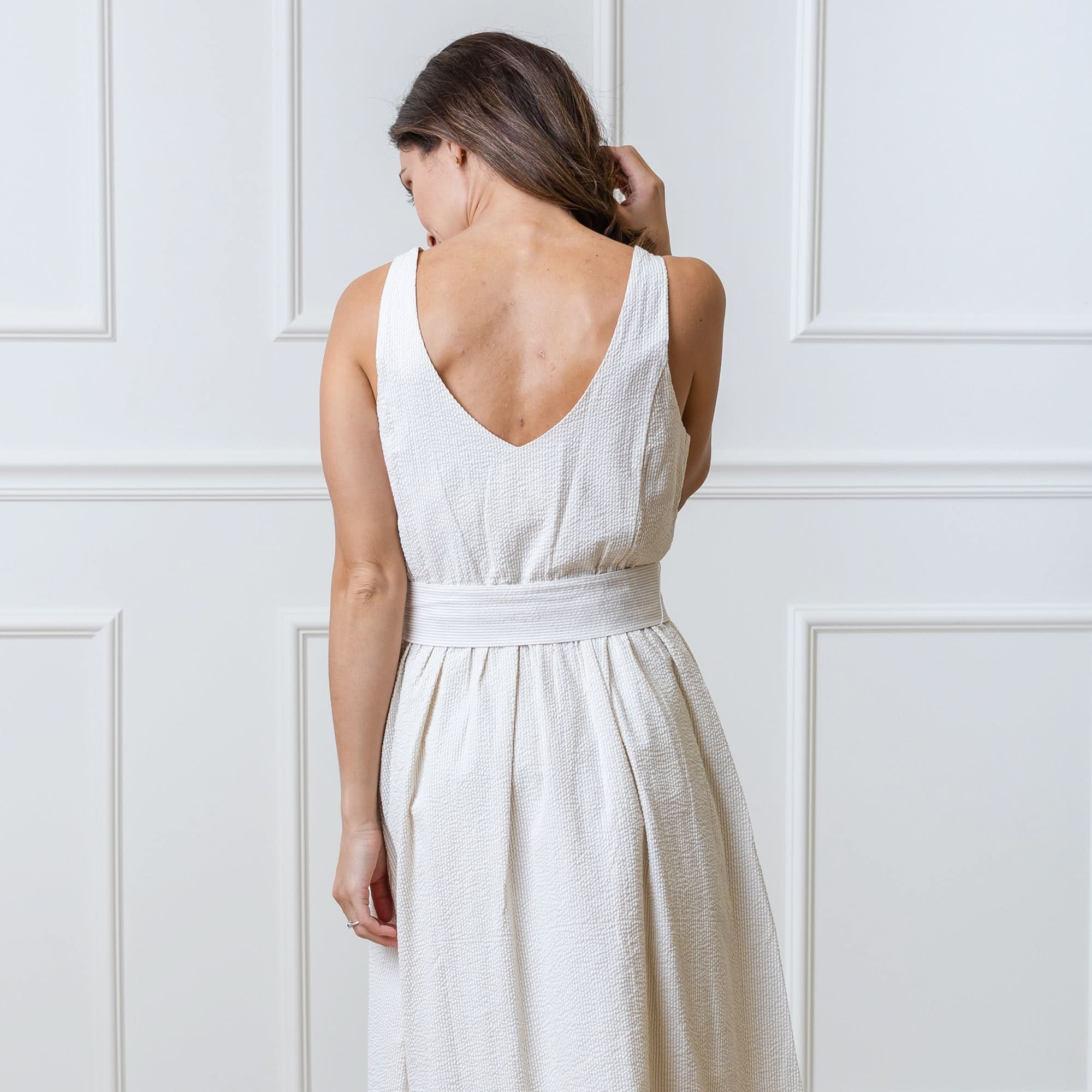 A-Line Organic Dress with Sash Taupe Hope & Henry A-Line Organic Dress with Sash Taupe Hope & Henry