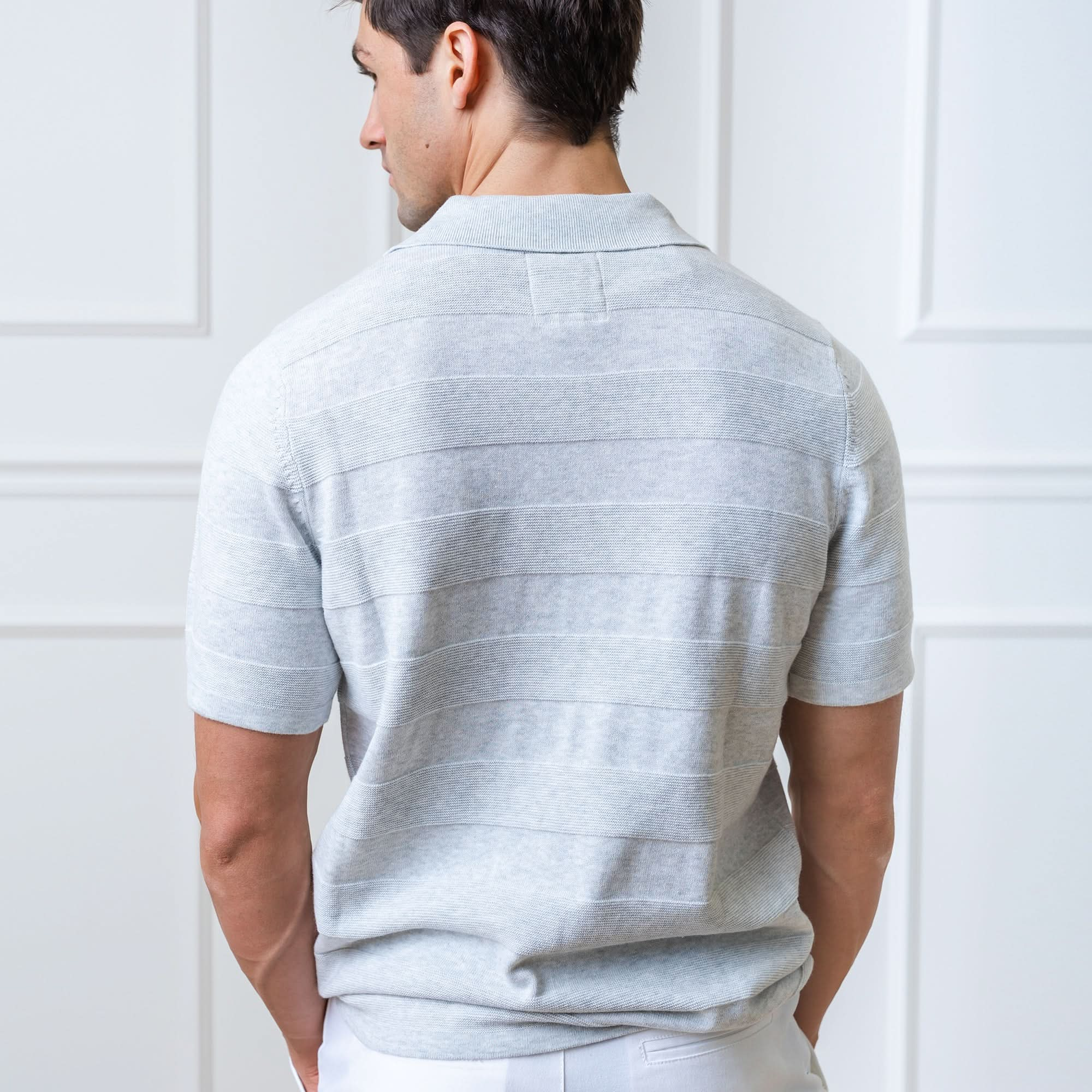 Mens short sleeve sweater polo sale