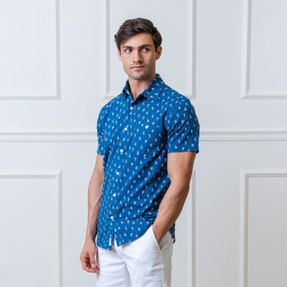 Seersucker Short Sleeve Button Down Shirt - Hope & Henry Men