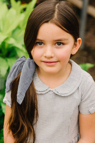 Peter Pan Collar Dress with Bow Sleeves - Hope & Henry Girl