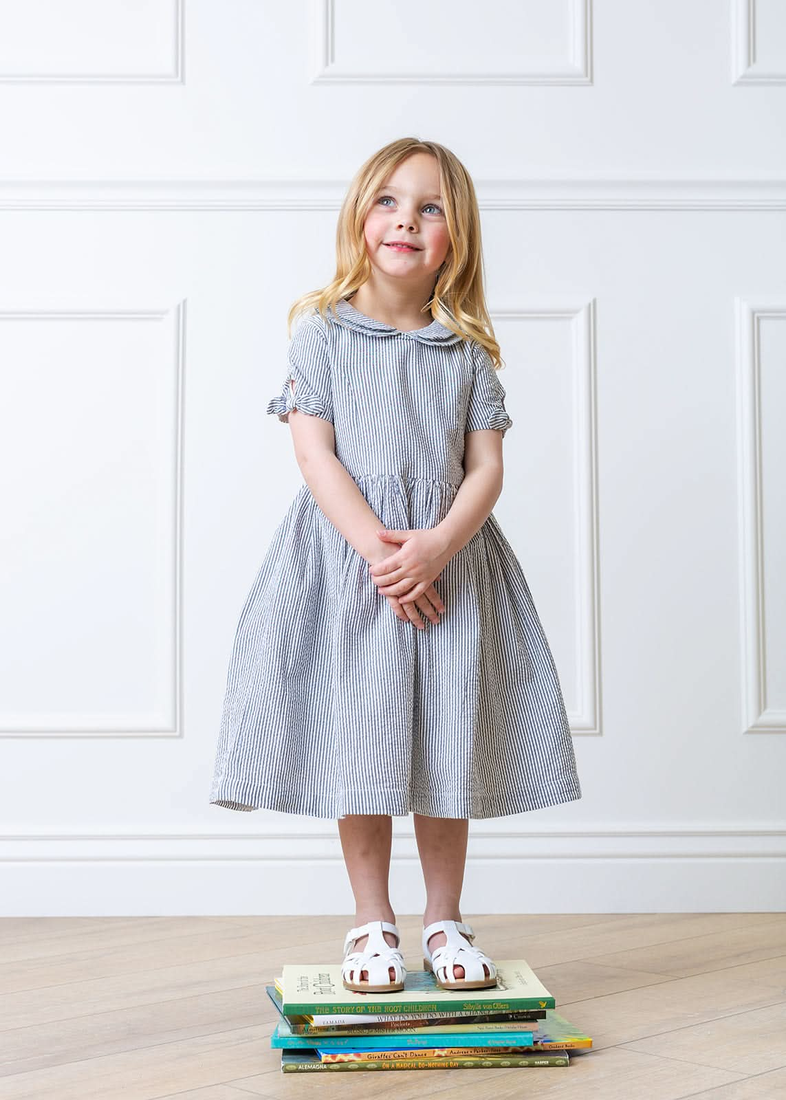 Peter Pan Collar Dress with Bow Sleeves