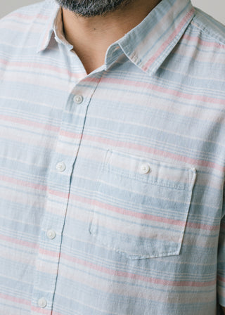 Linen Short Sleeve Button Down Shirt - Hope & Henry Men