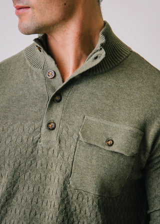 Mock Neck Sweater with Pocket - Hope & Henry Men