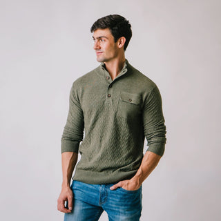 Mock Neck Sweater with Pocket - Hope & Henry Men