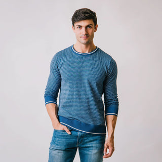 Fine Gauge Herringbone Sweater - Hope & Henry Men