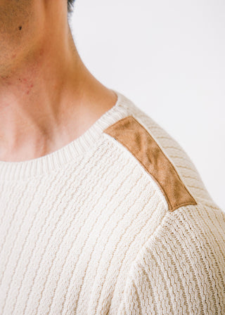 Suede Detail Sweater - Hope & Henry Men