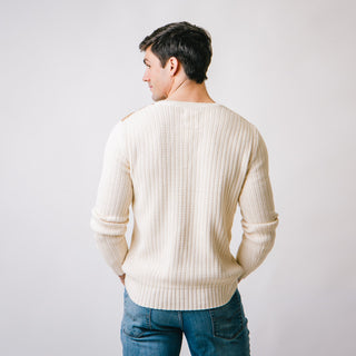 Suede Detail Sweater - Hope & Henry Men
