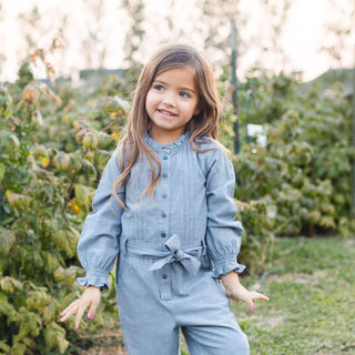 Pintucked Button Front Jumpsuit - Hope & Henry Girl