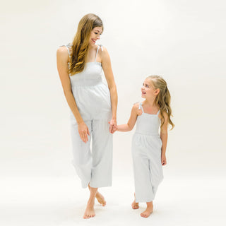 Smocked Button Front Jumpsuit - Hope & Henry Women