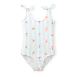 Bow Shoulder One-Piece Swimsuit - Hope & Henry Girl