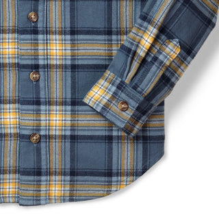 Brushed Button Down Shirt | Blue and Yellow Plaid - Hope & Henry Boy