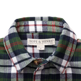 Brushed Button Down Shirt | Bold Green Plaid - Hope & Henry Boy