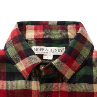 Brushed Button Down Shirt in Organic Cotton | Bold Plaid - Hope & Henry Boy