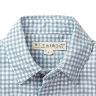 Brushed Button Down Shirt | Light Blue Check - Hope & Henry Boy