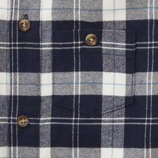 Brushed Button Down Shirt | Navy & White Plaid - Hope & Henry Boy