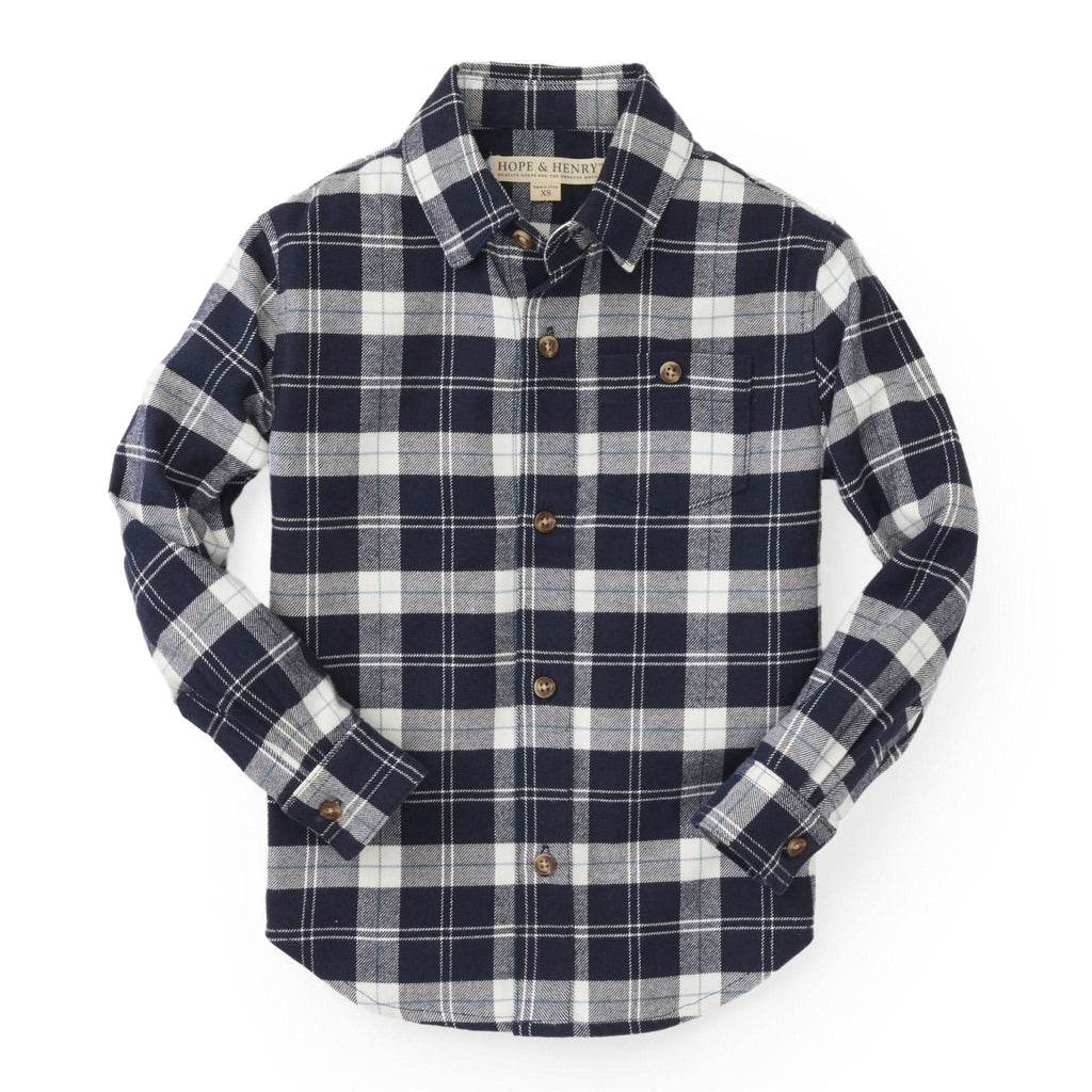 Brushed Flannel Button Down Shirt | Hope & Henry Boy