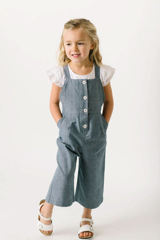 Button Front Overall - Hope & Henry Girl