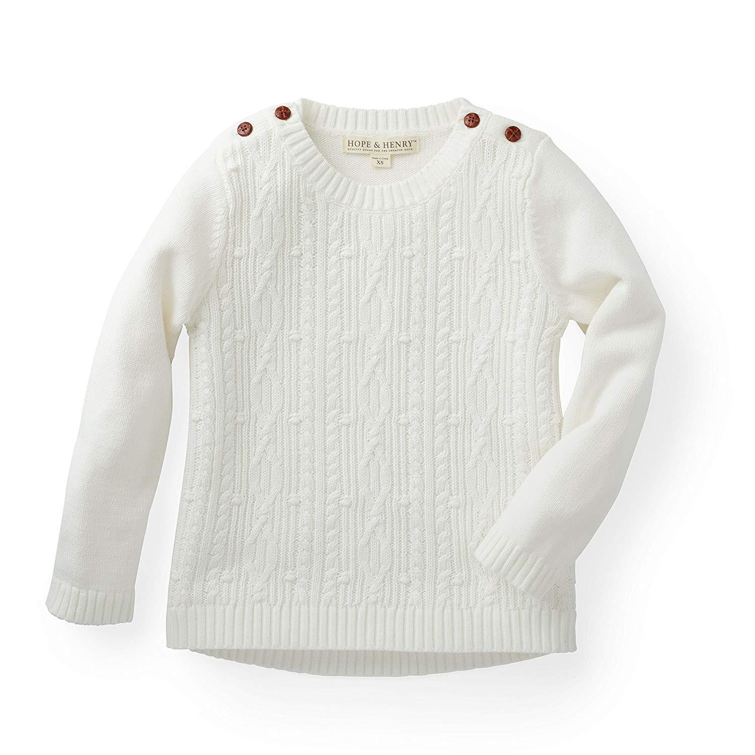 Cable Button Sweater | Hope & Henry Girl