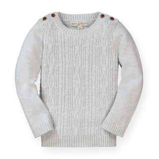Cable Button Sweater - Hope & Henry Girl