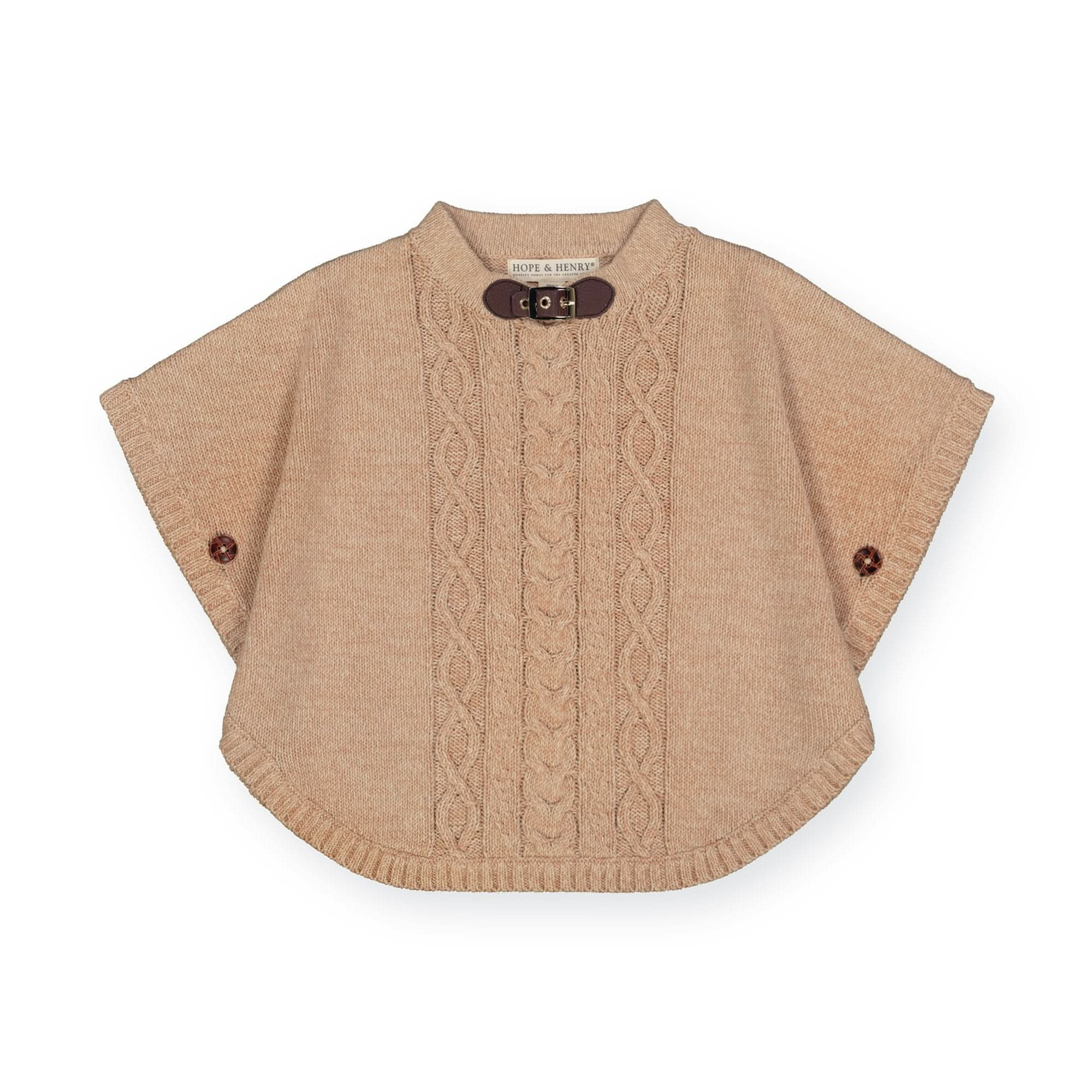 Cable Organic Sweater Cape | Hope & Henry Girl