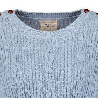 Cable Sweater with Button Detail - Hope & Henry Women