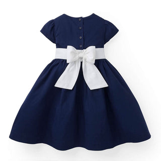 Classic Tie Back Dress | Navy - Hope & Henry Girl