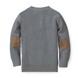 Crewneck Cable Sweater with Elbow Patches - Hope & Henry Boy